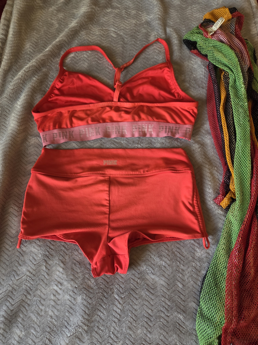 PINK Victoria's‎ Secret Bright Red Swim Set W/netted cover
